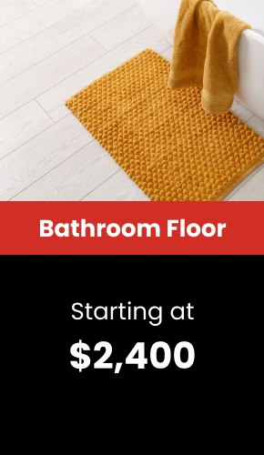 a yellow rug on a white floor