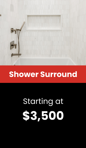 a shower head and tub in a bathroom