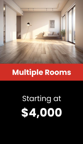 a room with a couch and a wood floor